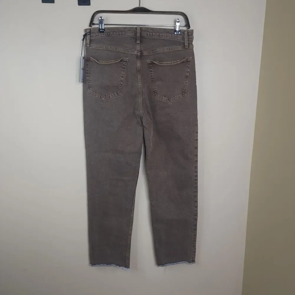 Re/Done 70s High-Rise Stove Pipe Jeans in Chocolate Size 30